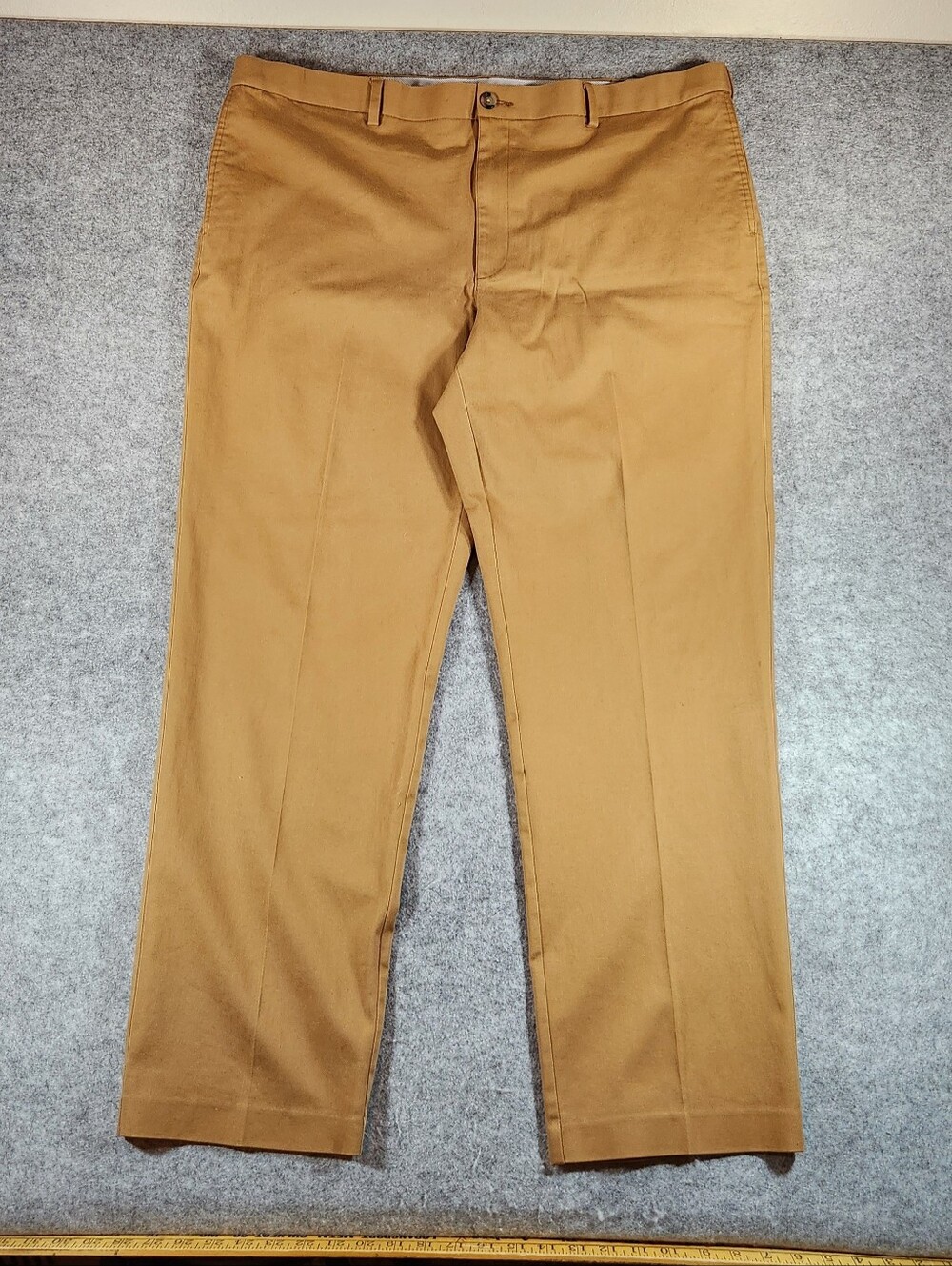 Savane Men's Khaki Straight-Leg Chinos Size 42 X 32